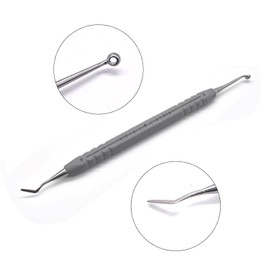 MIBICIRI MIBICIRI 1 Piece Dental Filling Tools, Plastic Handle and Stainless Steel Tips, Comfortable Control (Light Gray)