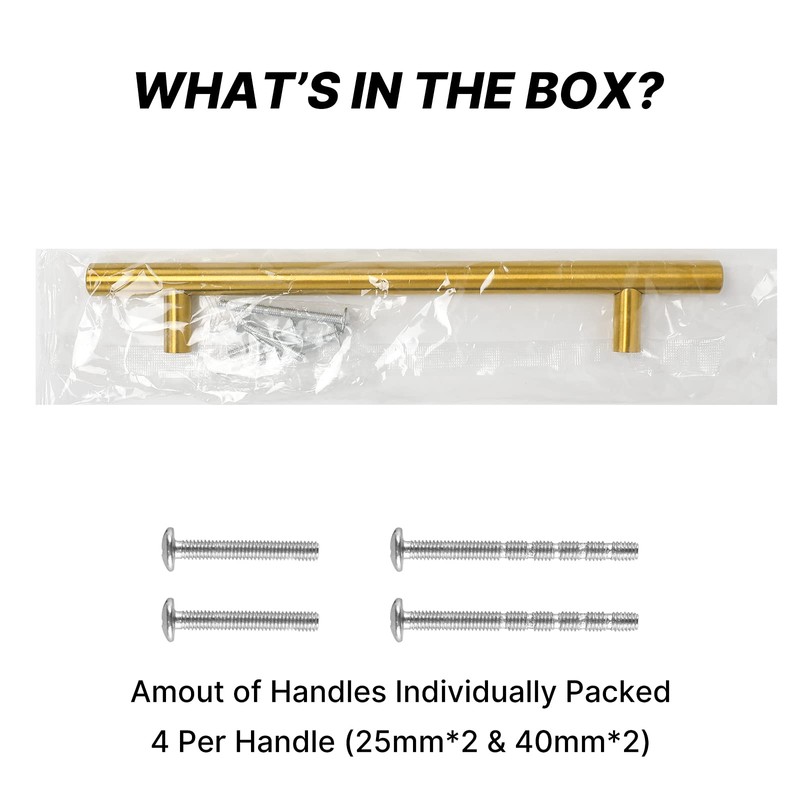 LONTAN 10 Pack Gold Kitchen Handle Gold Cupboard Handle 160mm