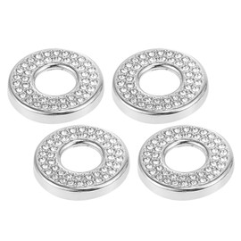 X AUTOHAUX 4pcs Bling Car Door Lock Pull Rod Bolt Cover Inner Accessories