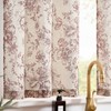 jinchan Floral Kitchen Curtains Set Linen Tier Curtains and Valance