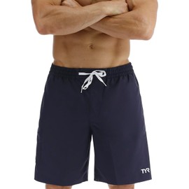 TYR Men's Standard Challenger-X Board Shorts Swim Trunk, 8.5" Inseam, Navy, Small