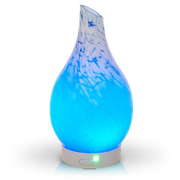 AROMAR Essential Ultrasonic Oil Diffuser Cool Mist humidifier & Aromatherapy - Diffusers for Essential Oils with Auto Shut-Off and 7 Colors LED for Home and Office-100ml Decanter Hydria Abstract Blue