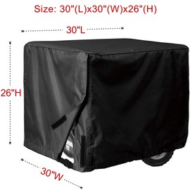 Porch Shield Waterproof Universal Generator Cover 30 x 30 x 26 inch - for Most Generators 6000-11000 Black