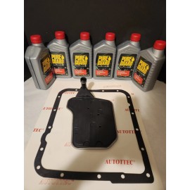 AUTOTTEC & PUREGUARD 4L60E Transmission Filter Kit  & Multi Purpose Fluid DEXIIIH (6 QT) 92-UP