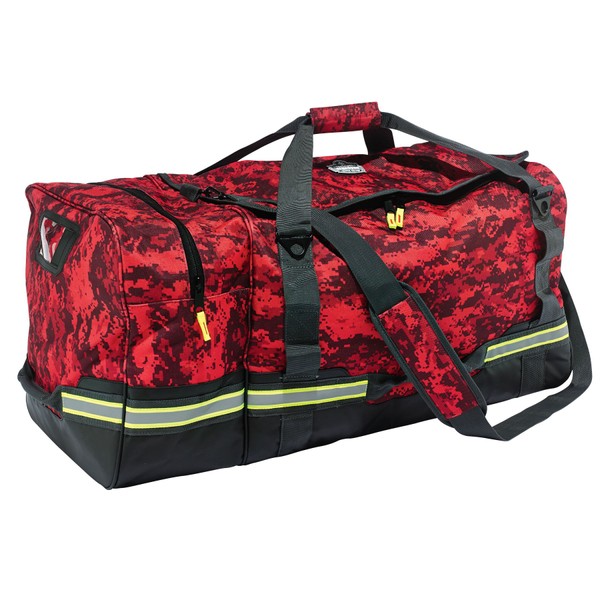 Ergodyne Arsenal 5008 Firefighter Turnout Gear and Safety Duffel Bag for Fire, Fall Protection and Sport Gear Bag Use, Red Camo Large
