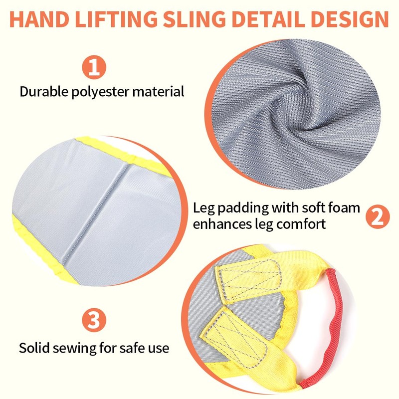EHUELDER Manual Transfer Sling for Narrow Spaces, Portable Hand Lift