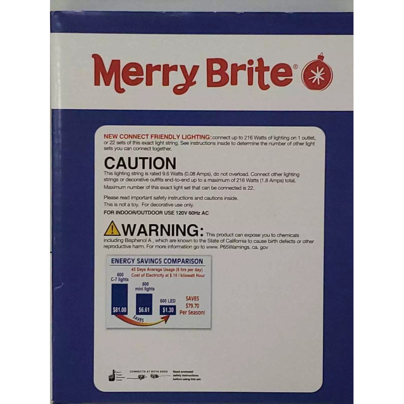 Merry Brite 140 Count LED Mini-Style Light Multi Bulb /