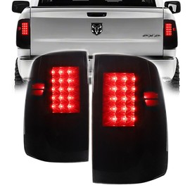 Akmties LED Tail lights For 2009-2018 RAM 1500/2010-2018 RAM 2500 3500 Tail Lights Brake Stop Lamp (Black Housing/Smoke Lens)