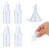Pack of 4 Plastic Dropper Bottles, Liquid Bottles, 15 ml, Small Dropper Bottle, Empty Squeeze Bottles, with Funnel, for Essential Oils, Mixing Liquids (White)