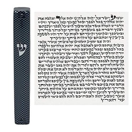 My Daily Styles Plastic Mezuzah Case Waterproof Judaica Door Mezuza for House Blessing Light Gray Pattern (Size 10cm 12cm 15cm) (Medium 12cm (5"))