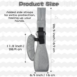 GoaePode Baby Carrier with Side Support Straps, Hands Free Adjustable Toddler Sling Carrier, Portable Infant Wrap Carrier with Cushioned Shoulder Straps, Ergonomic M-Shape Leg Support (Grey)