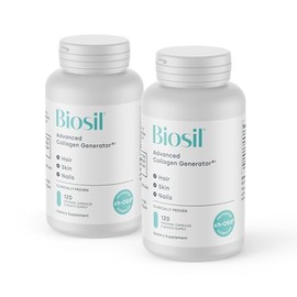 Biosil Suplemento potenciador de colágeno - 120 cápsulas originales, paquete de 2 - Activador de ch-OSA patentado para piel, cabello, uñas y...       