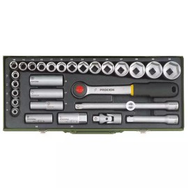 PROXXON Inc. 29-piece socket set for powerful mechanical work with 1/2" ratchet