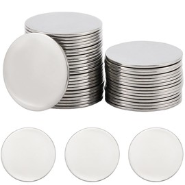 SUNNYCLUE 1 Box 40Pcs Stainless Steel Stamping Plates Stamped Metal Tag Bulk 25mm Flat Round Silver Engravable Blank Disc Patches for Engraving DIY Jewelry Craft Necklaces Earrings Making Supplies