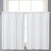 Home Queen White Waffle Bathroom Window Curtains, Water Repellent Rod