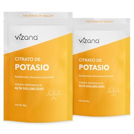 VIZANA NUTRITION | Citrato de Potasio en Polvo (Tripotásico Monohidratado) (Pack-2 Bolsas de 100g c/u), Origen Citrato: Alemania