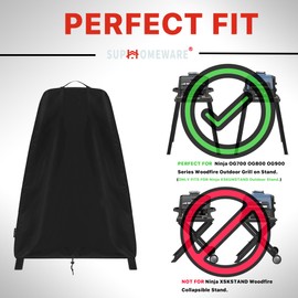 Suphomeware Grill Cover for Ninja Woodfire Pro Outdoor Grill on Ninja XSKUNSTAND Stand, Heavy Duty BBQ Accessories for OG800 OG900/951 Series Grill&Pizza Oven