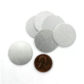 Unbranded 10 Silver Aluminum Stamping Tags Fine Brushed No Hole 25mm 1" Round - MT741