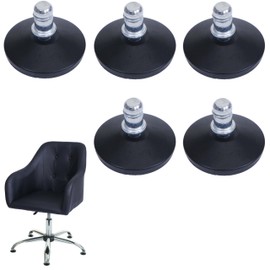 Set of 5 Floor Glides HWC-K73 Instead of Castors - Fixed Stand for Office Chair/Dining Room Chair, Foot Gliders, Diameter 11 mm, Black