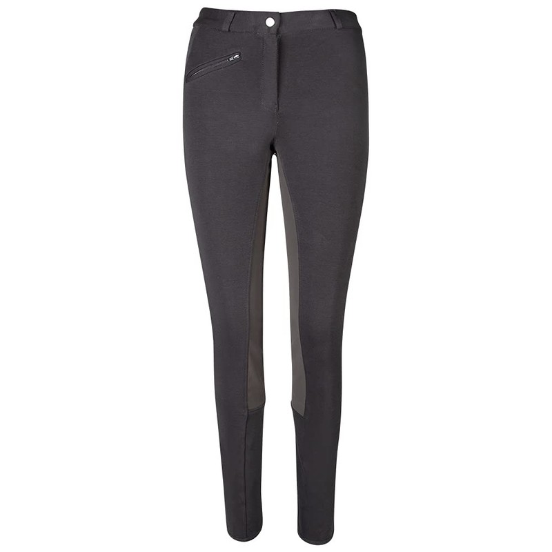 PFIFF Unisex Vollbesatzreithose, Black (Black/Brown), 176