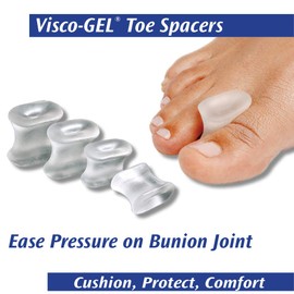 PediFix Visco-Gel Toe Spacers - Straighten Crooked Toes, Overlapping Toes, Hammer Toes, Bunions - Size Medium