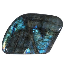 mookaitedecor 301-400g Labradorite Crystal Stone Ornament Self Standing Specimen Healing Crystal Home Decor, Irregular Labradorite Palm Worry Stone Reiki Healing Stones and Crystals for Display