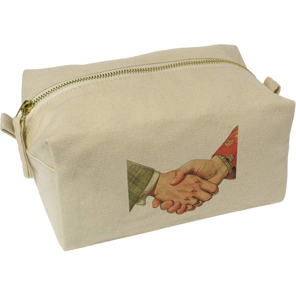 'Vintage Handshake' Canvas Wash Bag/Makeup Case (CS00040171)