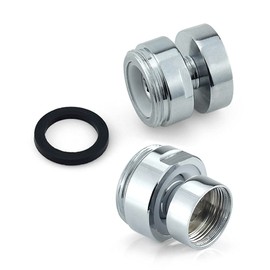 HATOOLHA® 2 x Swivel Faucet Adapter, 360 Degree Brass Thread Tap Adapter, Faucet Aerator Connector (Female to Male Thread, Non-Slip, 24mm-22mm)