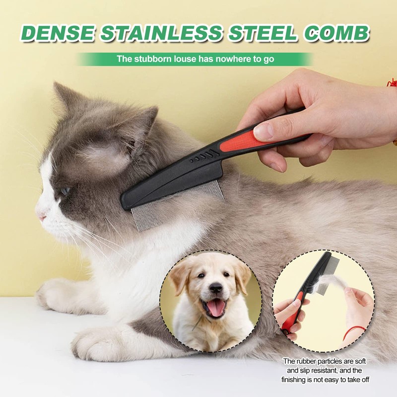 Flea Comb for Dogs Cats, 2 Pcs Dog Cat Flea