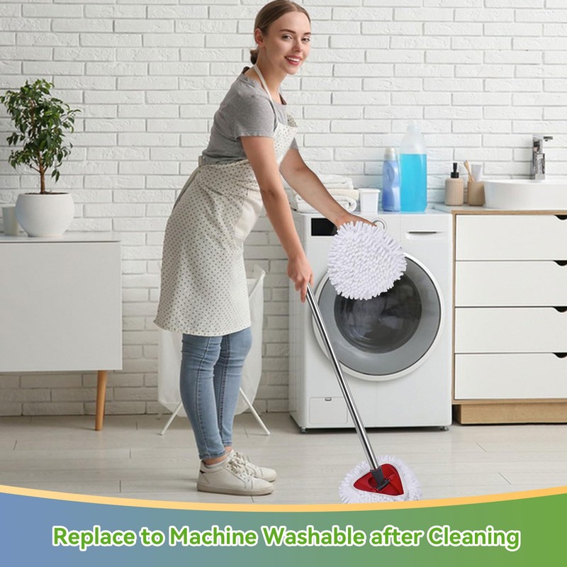 3 Pack White Reusable Microfiber Mop Pads Compatible with O-Cedar