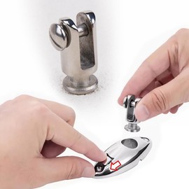 KOOBOOK 1Pcs Premium Quick Release Top Deck Hinge with Swivel & Release Pins for Yachts and Fishing Boats 316 Stainless Steel Marine Grade Quick Release Hinge Boat Hardware 32x15mm