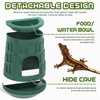 Fischuel Wall Mount Reptile Hide Cave with Food Bowl for