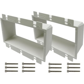 iMBAPrice IMBA-BE3 (UL Listed) White 3-Gang Non-Metallic Electrical Power Outlet Box Extender, Power Switch Receptacles Accessories, 2-Pack