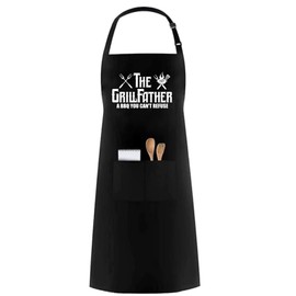 PB TECH Novelty Apron for Men – ‘The GrillFather’ BBQ Joke Apron – Perfect Novelty Birthday or Father’s Day Gift