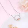 DAOCHONG S925 Sterling Silver Dainty Simple Circle Pendant Eternity Choker