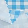 MANGATA CASA Sky Blue Gingham Round Tablecloth-2Pcs Checkered Table Cloth