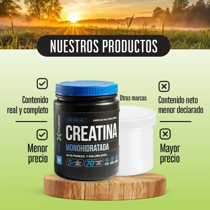 Rendimiento Muscular, Creatina Monohidratada - 350 G Sabor Sin sabor