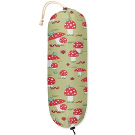 Plastic Bag Holder Mushroom Amanita Snails Grocery Bag Holder Dispenser Shopping Bags Carrier Wall Mount Hanging Bag Holder for Plastic Bags