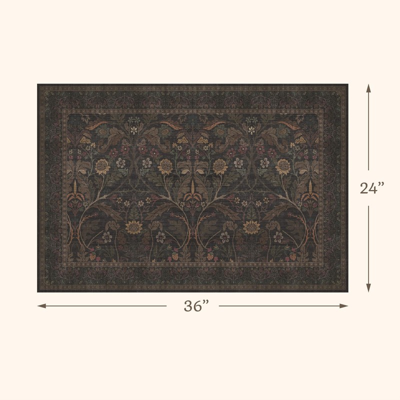 Dark Brown 2x3 Washable Entry Rug, Throw Small Rugs for