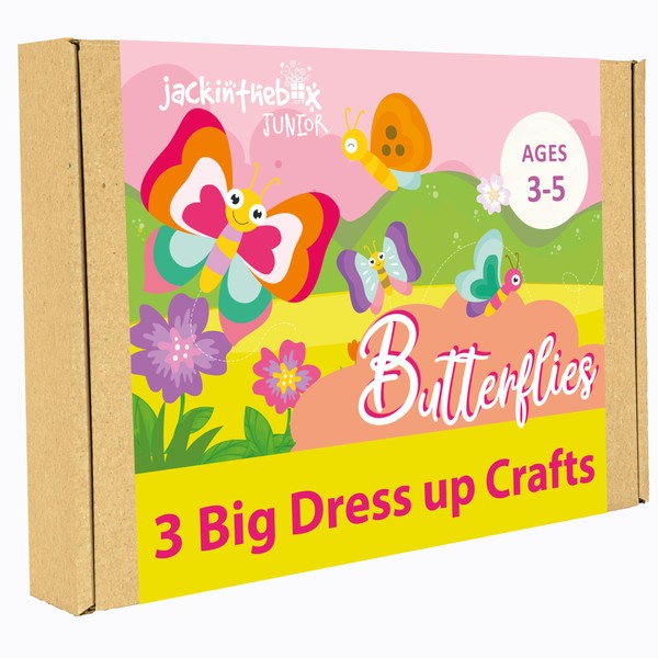 jackinthebox Butterflies Costume Craft kit for 3 to 5 Year olds | 3 Craft Projects | Great Gift for Girls Ages 3,4,5 Years