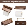 Mayhas Walnut Toilet Paper Holder Wall Mount with Shelf, Wooden