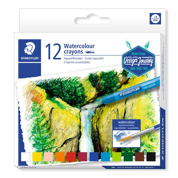 STAEDTLER 223 C12 Watercolour Karat Aquarell Crayons - Multi-Colour (Pack of 12)