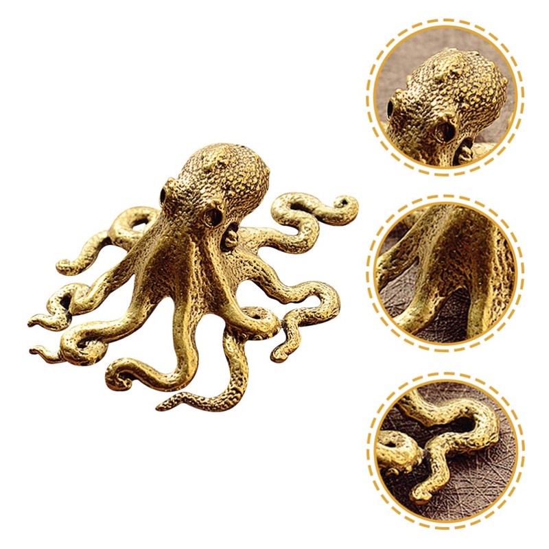 Warmhm Retro Octopus Model Ornament Octopus Statue Figurine Desktop Adornment