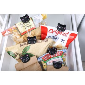 Kikkerland Cat Bag Clips, Set of 6,Black