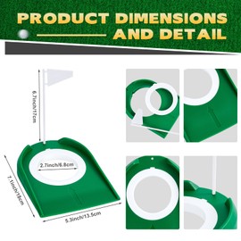 9 Pack Golf Putting Cup and Flag Plastic Golf Hole Training Aids Golf Training Putters for Indoor Outdoor Kids Men Women Office Backyard Garage Accessories (Green)