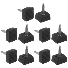 HARFINGTON 5 Pairs TPU Kitten Heel Tips Shoes Replacement Tap Caps for Women, 3mm Pin, 13mm Square Heel Repair Caps, Black