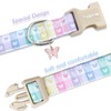 Faygarsle Pastel Butterfly Print Dog Collar, Adjustable with Quick-Release Buckle,