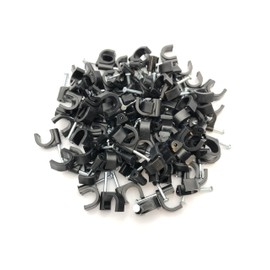 9mm Black Round Cable Clips Wire Nail Clips Holder Cable Management Wire Tidy for Ethernet Electrical Cables Wires 100 Pack