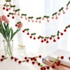 LUJIYY Soft and Realistic Handmade Cherry Felt String Garlands for