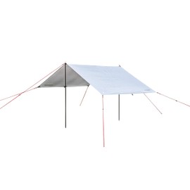 Captain Stag UA-1082 Rector Tarp, 11.4 x 70.9 inches (290 x 180 cm), Tarp Only, UV Protection, 78.7 inches (2,000 mm), Waterproof, For 1 to 2 People, Includes Bag, White, Trekker